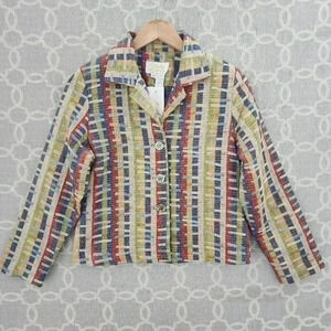 NWT Lilly of California Rayon Pattern Tweed Blazer Women's PS